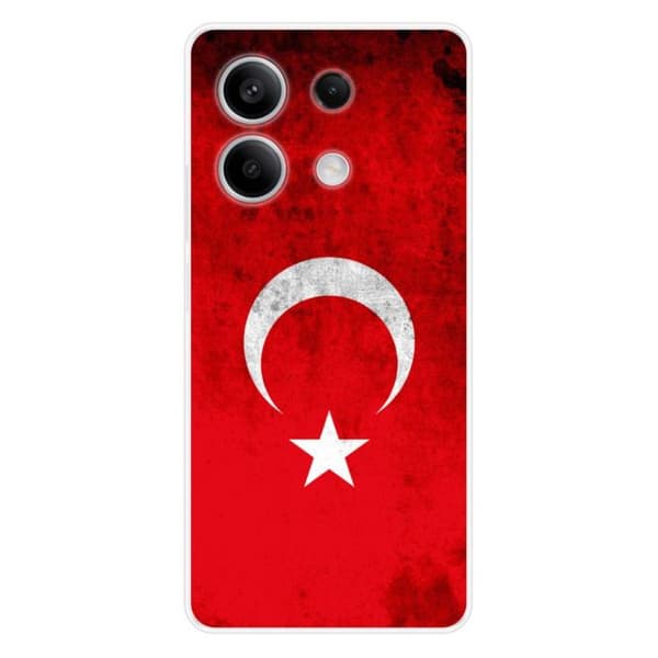 Tryckt silikonfodral som är kompatibelt med Xiaomi Redmi Note 13 5G Türkiye flagga