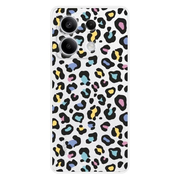 Tryckt silikonfodral kompatibelt med Xiaomi Redmi Note 13 5G Färgglad leopard