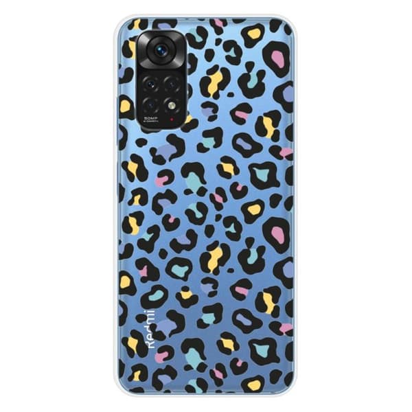 Tryckt silikonfodral kompatibelt med Xiaomi Redmi Note 11 4G Färgglad leopard