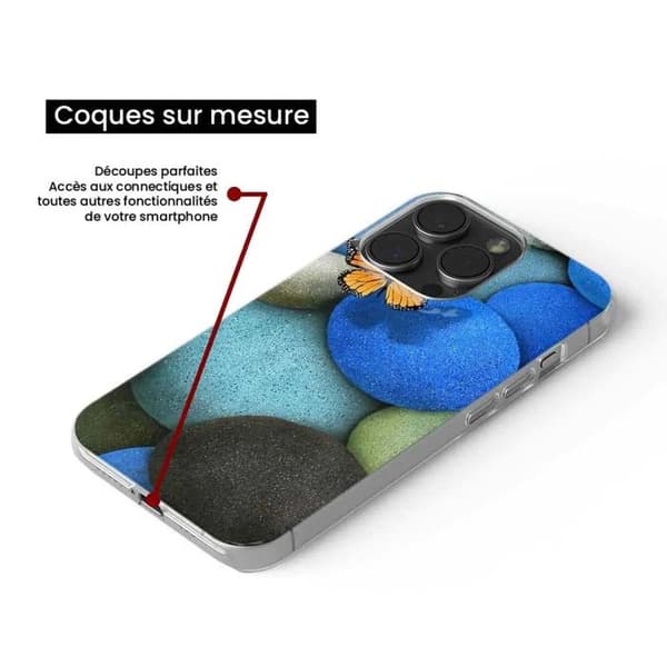 Tryckt silikonfodral kompatibelt med Xiaomi Redmi Note 11 Pro Plus 5G Blue Pebble Butterfly