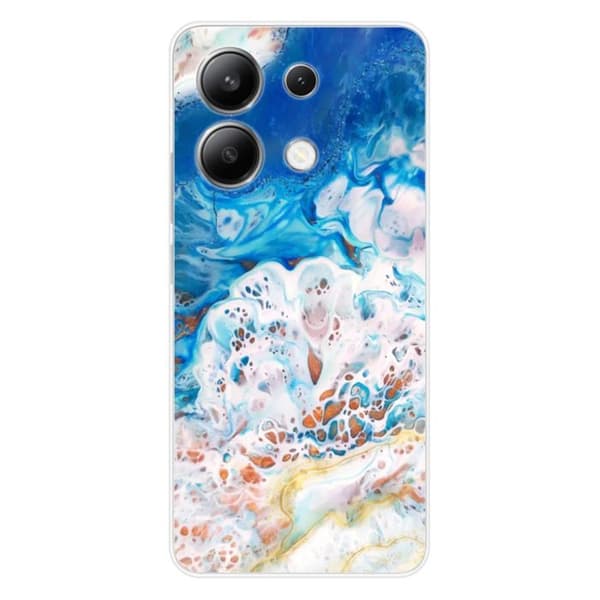 Tryckt silikonfodral som är kompatibelt med Xiaomi Redmi Note 13 4G Ocean marmor