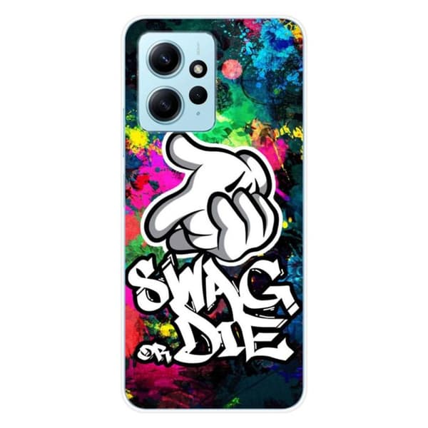 Tryckt silikonfodral kompatibelt med Xiaomi Redmi Note 12 4G Swag or die