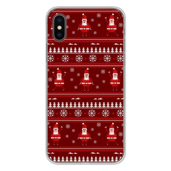 Silicone-skal med tryck - 1001 skal - iPhone X/iPhone XS - Julmönster - Optimal skydd - Halvstyv