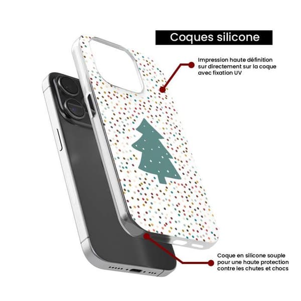 Tryckt silikonfodral kompatibelt med Apple iPhone 15 Plus INGEN julgran