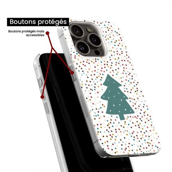 Tryckt silikonfodral kompatibelt med Apple iPhone 15 Plus INGEN julgran