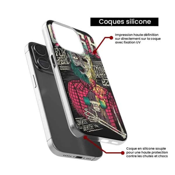 Tryckt silikonfodral kompatibelt Xiaomi Redmi Note 13 Pro 4G Skull Urgh