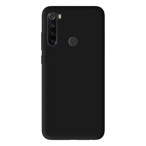 Vanligt mattsvart silikonfodral som är kompatibelt med Xiaomi Redmi Note 8T