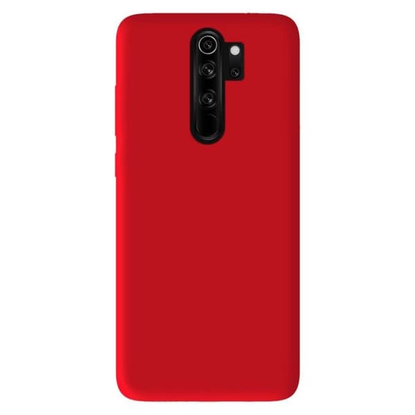 Vanligt mattrött silikonfodral som är kompatibelt med Xiaomi Redmi Note 8 Pro