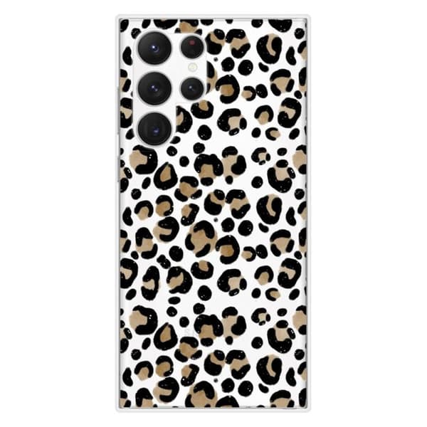Tryckt silikonfodral som är kompatibelt med Samsung Galaxy S23 Ultra Leopard