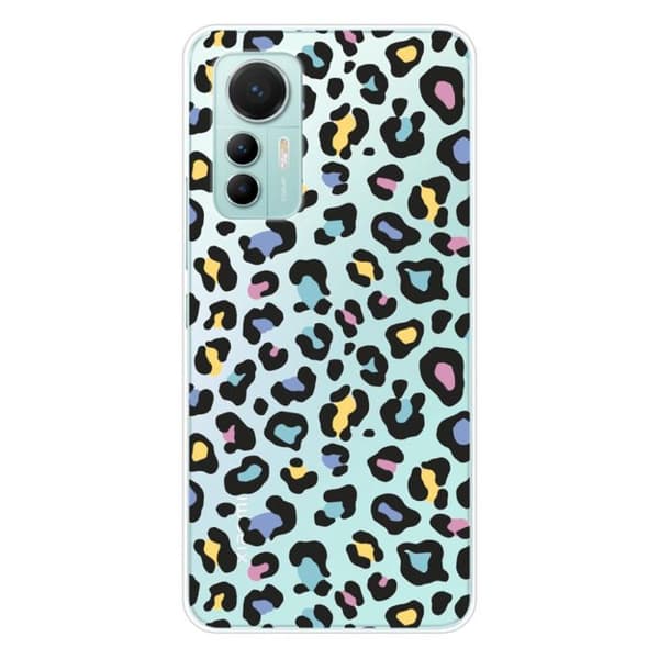Tryckt silikonfodral som är kompatibelt med Xiaomi Mi 12 Lite Colorful leopard