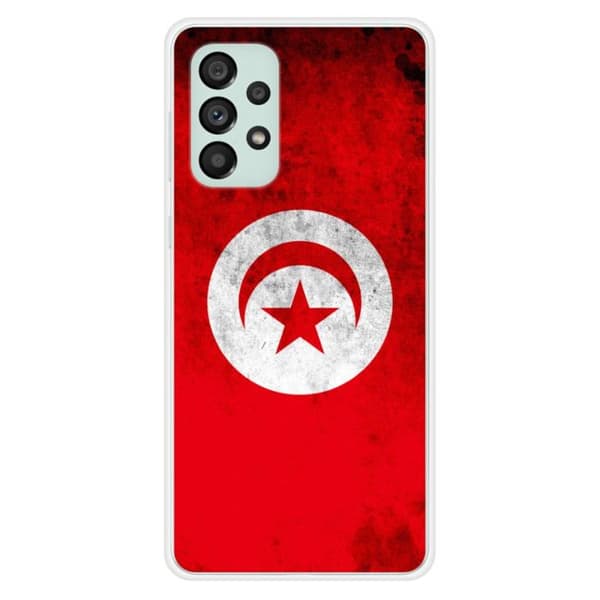 Tryckt silikonfodral som är kompatibelt med Samsung Galaxy A73 5G Tunisiens flagga