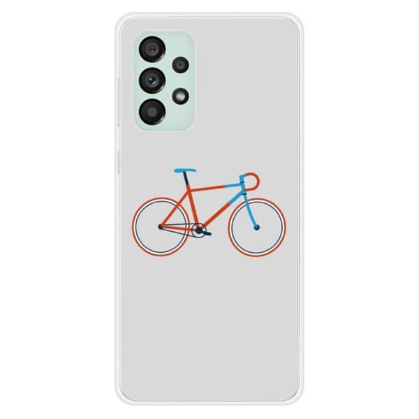 Tryckt silikonfodral som är kompatibelt med Samsung Galaxy A73 5G Bike color Hipster