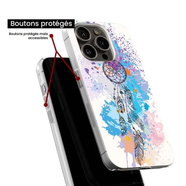 Tryckt silikonfodral kompatibelt med Xiaomi Redmi Note 9T 5G Dreamcatcher Color