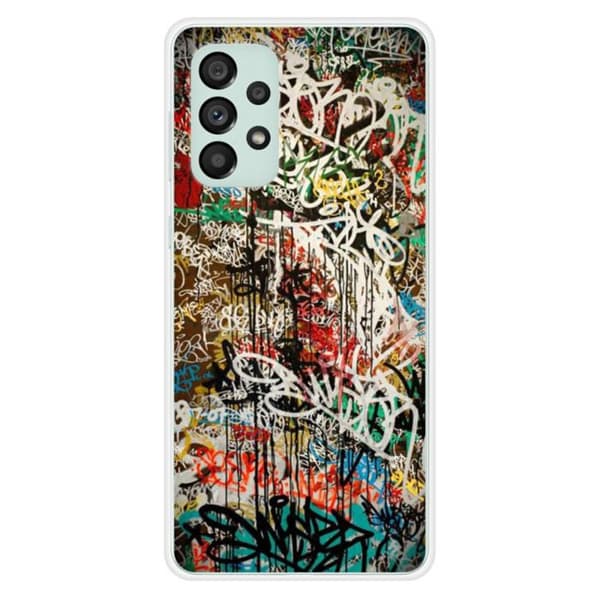 Tryckt silikonfodral som är kompatibelt med Samsung Galaxy A73 5G Graffiti 1