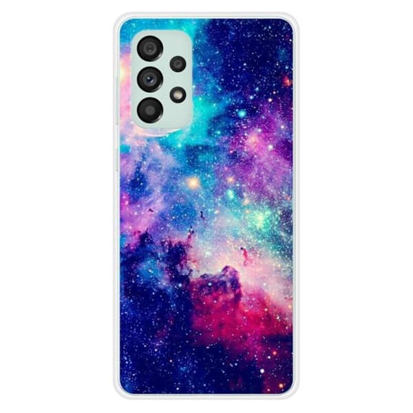 Tryckt silikonfodral som är kompatibelt med Samsung Galaxy A73 5G Galaxy Blue