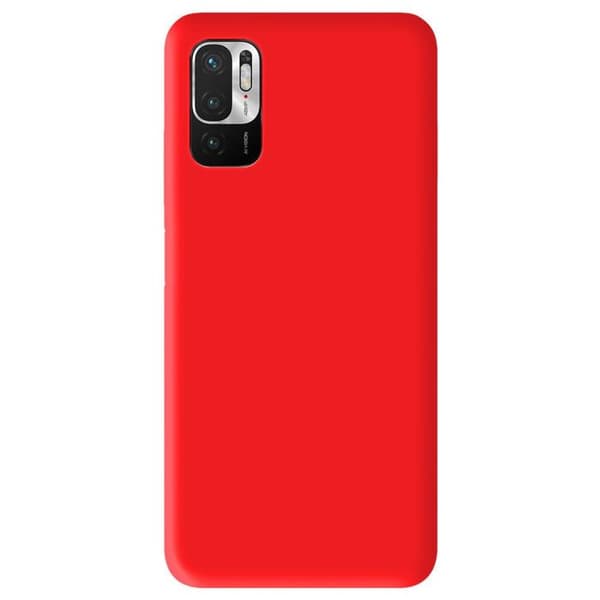 Vanligt mattrött silikonfodral som är kompatibelt med Xiaomi Redmi Note 10 Redmi Note 10S