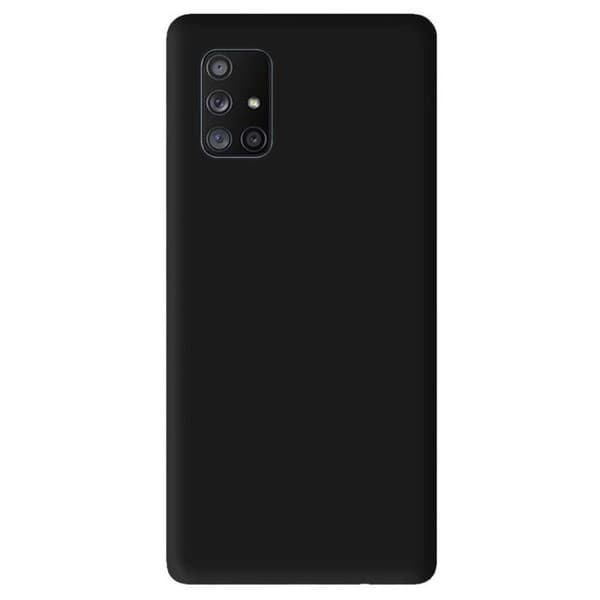 Vanligt mattsvart silikonfodral som är kompatibelt med Samsung Galaxy A71 5G