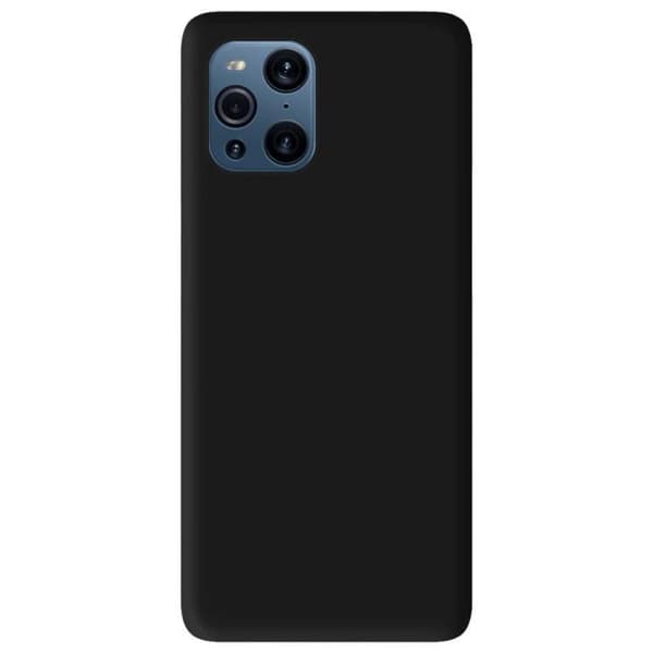 Vanligt mattsvart silikonfodral som är kompatibelt med Oppo Find X3 Find X3 Pro