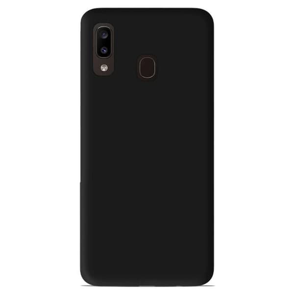 Vanligt mattsvart silikonfodral som är kompatibelt med Samsung Galaxy A20 Galaxy A30