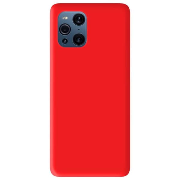 Vanligt mattrött silikonfodral som är kompatibelt med Oppo Find X3 Find X3 Pro