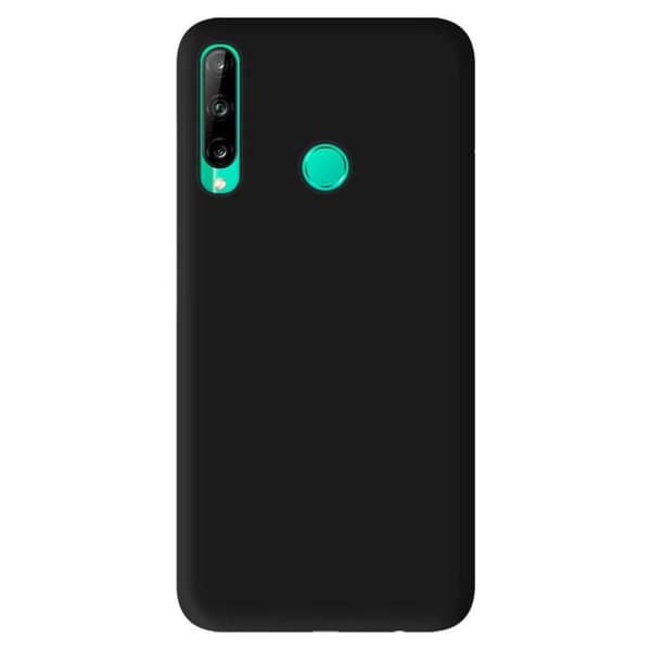 Vanligt mattsvart silikonfodral som är kompatibelt med Huawei P40 Lite E