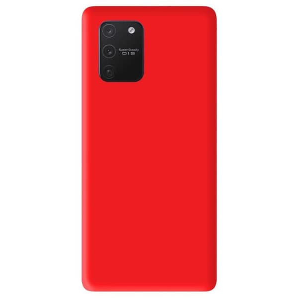 Vanligt mattrött silikonfodral som är kompatibelt med Samsung Galaxy S10 Lite