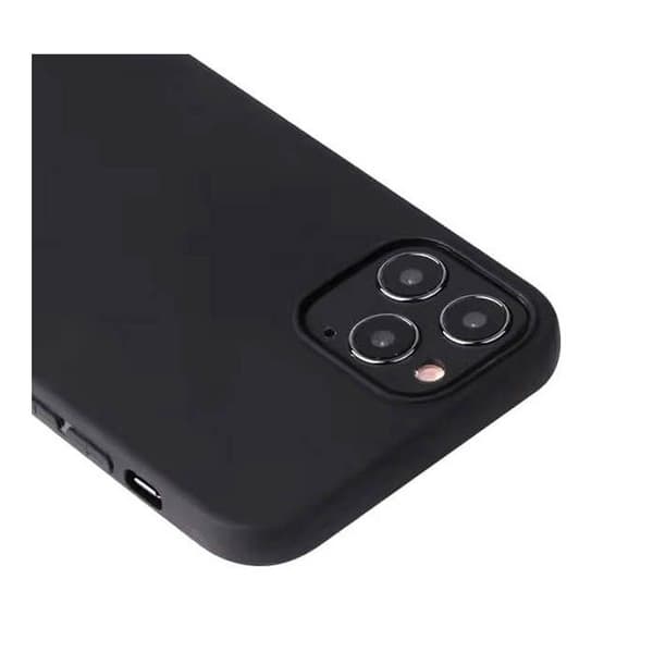 Vanligt mattsvart silikonfodral som är kompatibelt med Huawei P40 Lite 5G