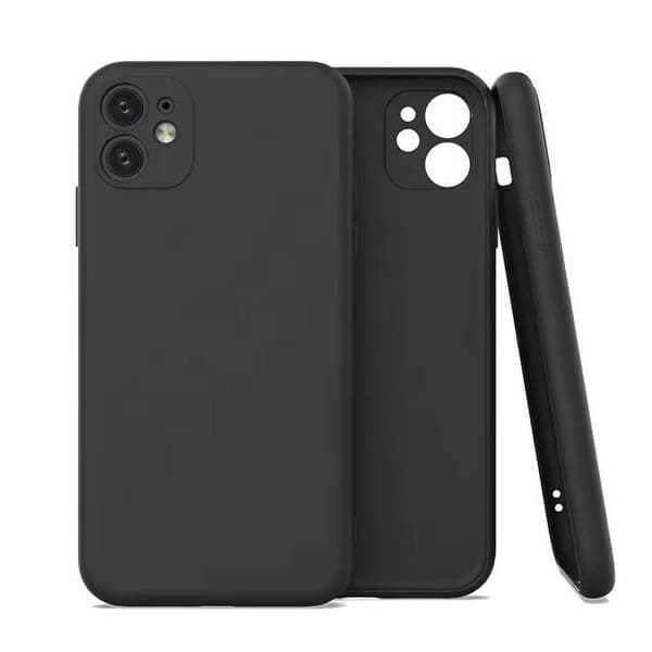 Vanligt mattsvart silikonfodral som är kompatibelt med Huawei P40 Lite 5G