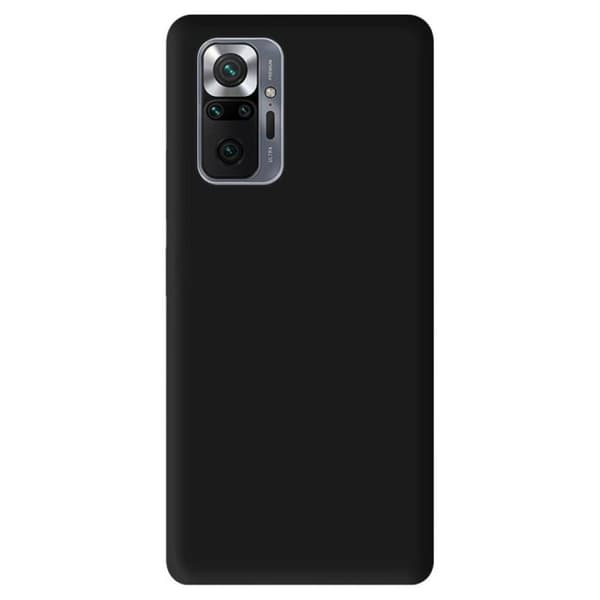 Vanligt mattsvart silikonfodral som är kompatibelt med Xiaomi Redmi Note 10 Pro