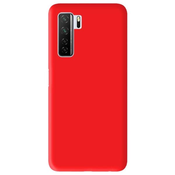 Vanligt mattrött silikonfodral som är kompatibelt med Huawei P40 Lite 5G