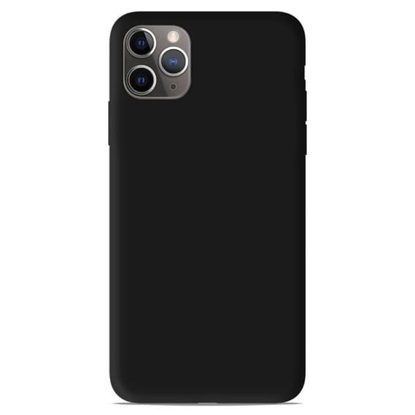 Vanligt mattsvart silikonfodral som är kompatibelt med Apple iPhone 11 Pro Max
