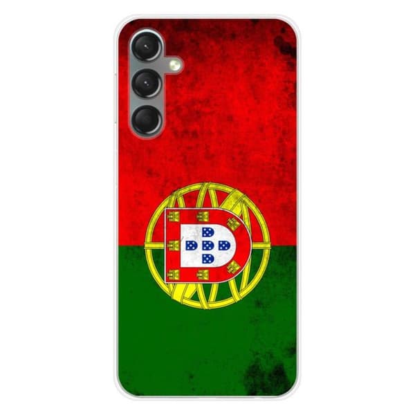 Tryckt silikonfodral som är kompatibelt med Samsung Galaxy A24 4G Portugal flagga