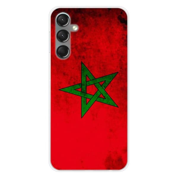 Tryckt silikonfodral som är kompatibelt med Samsung Galaxy A24 4G Marockos flagga