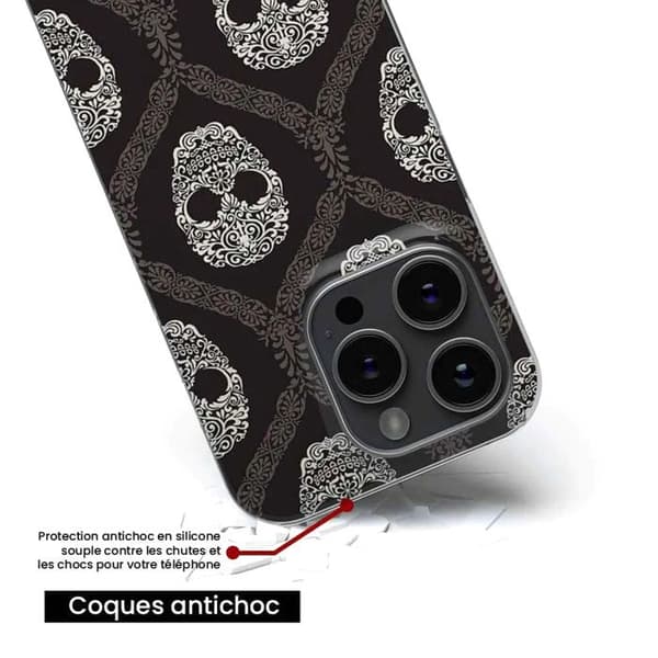 Siliconfodral tryckt - 1001 fodral - Samsung Galaxy A34 5G - Blommig dödskalle - Optimal skydd - TPU Gel