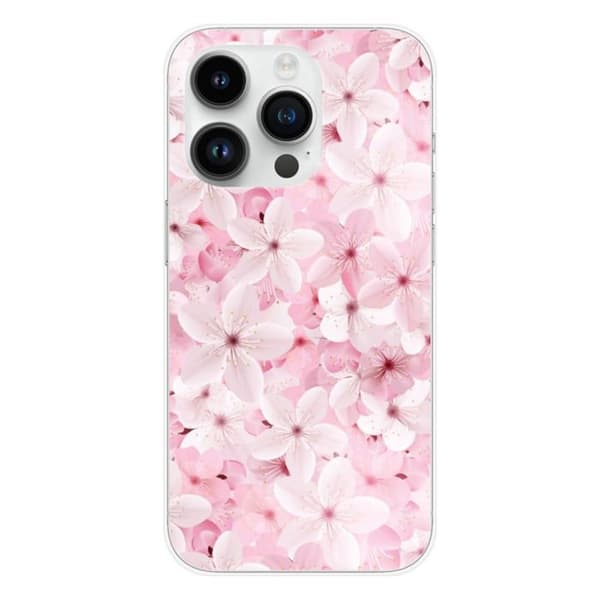 Tryckt silikonfodral som är kompatibelt med Apple iPhone 15 Pro Sakura