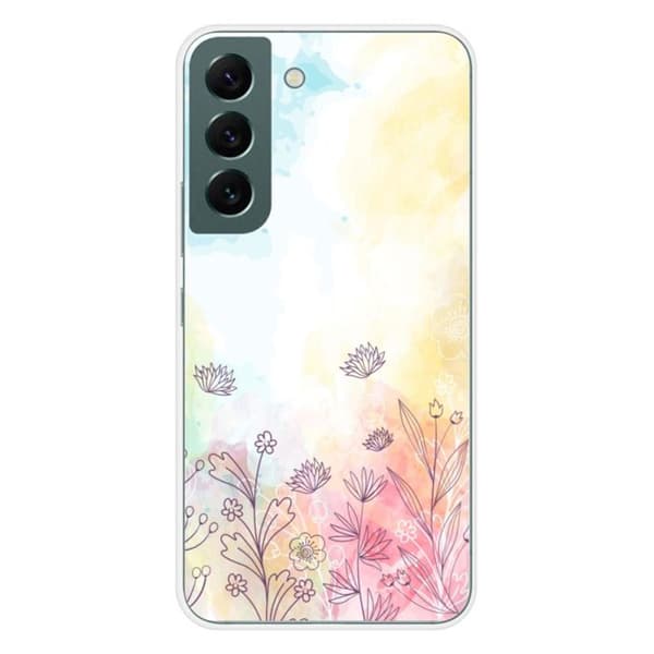 Tryckt silikonfodral som är kompatibelt med Samsung Galaxy S22 akvarellblommor