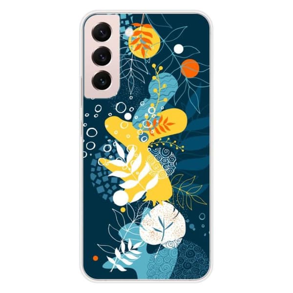 Tryckt silikonfodral som är kompatibelt med Samsung Galaxy S22 Plus Sea flowers