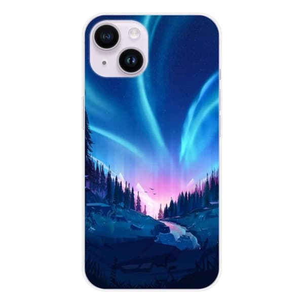 Tryckt silikonfodral som är kompatibelt med Apple iPhone 15 Nightfall
