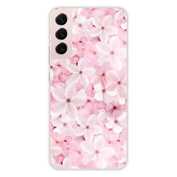 Tryckt silikonfodral som är kompatibelt med Samsung Galaxy S22 Plus Sakura