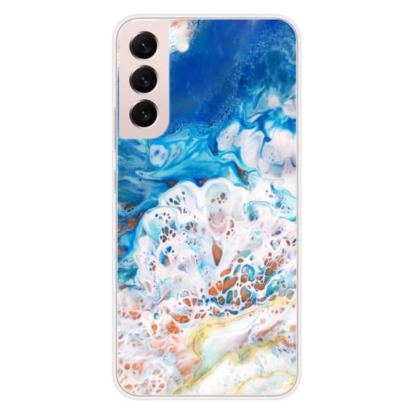 Tryckt silikonfodral som är kompatibelt med Samsung Galaxy S22 Plus Ocean marmor