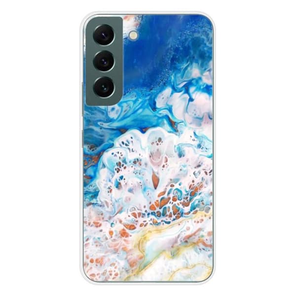 Tryckt silikonfodral som är kompatibelt med Samsung Galaxy S22 Ocean marmor