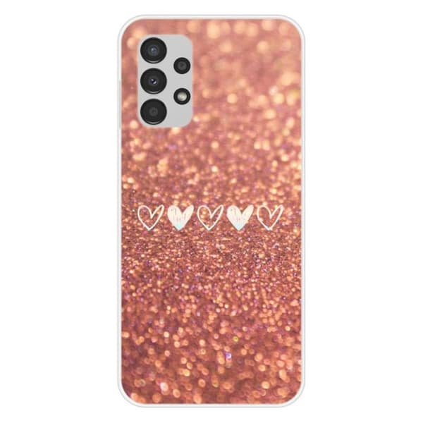 Tryckt silikonfodral som är kompatibelt med Samsung Galaxy A13 4G hjärtglitter