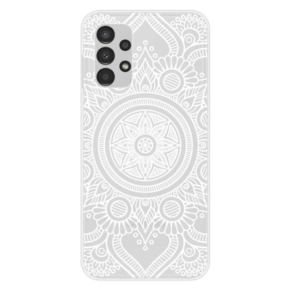 Tryckt silikonfodral som är kompatibelt med Samsung Galaxy A13 4G Mandala vit