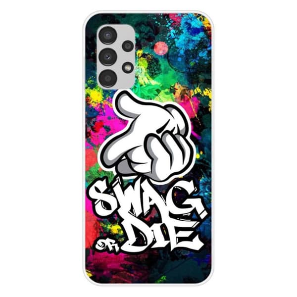 Tryckt silikonfodral som är kompatibelt med Samsung Galaxy A13 4G Swag or die