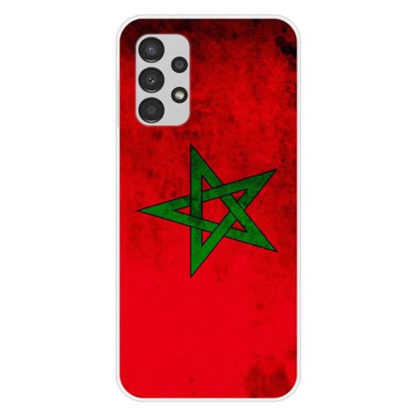 Tryckt silikonfodral som är kompatibelt med Samsung Galaxy A13 4G Marockos flagga