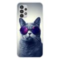 Miniatyrbild 1 av 6: Tryckt silikonfodral kompatibelt med Samsung Galaxy A13 4G Cat med glasögon