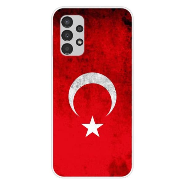 Tryckt silikonfodral som är kompatibelt med Samsung Galaxy A13 4G Türkiye flagga