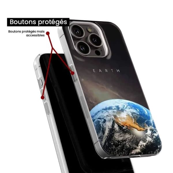 Siliconfodral med tryck - 1001 fodral - Apple iPhone 13 Pro Max - Multicolor - Motiv jord - Semi-rigid