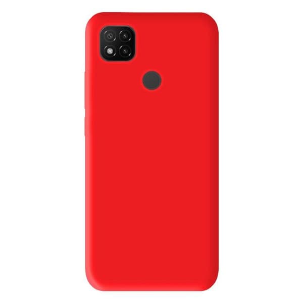 Vanligt mattrött silikonfodral som är kompatibelt med Xiaomi Redmi 9C