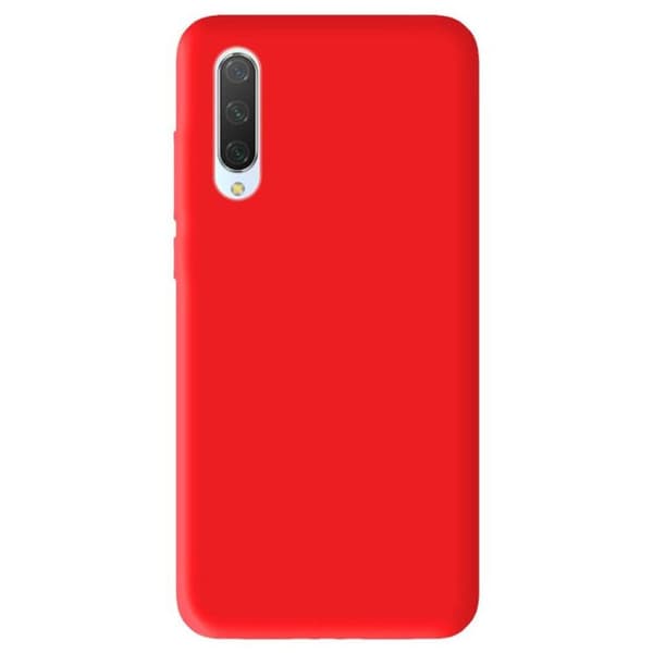Vanligt mattrött silikonfodral som är kompatibelt med Xiaomi Mi 9 Lite
